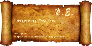 Matuszky Evelin névjegykártya